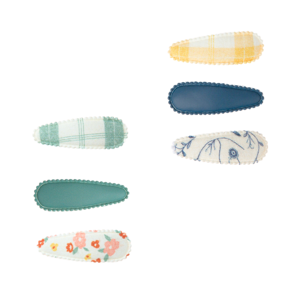 Cottage Snap Clips Set of 3 | Organic | Fern Plaid + Sunset Meadow - The7Letter