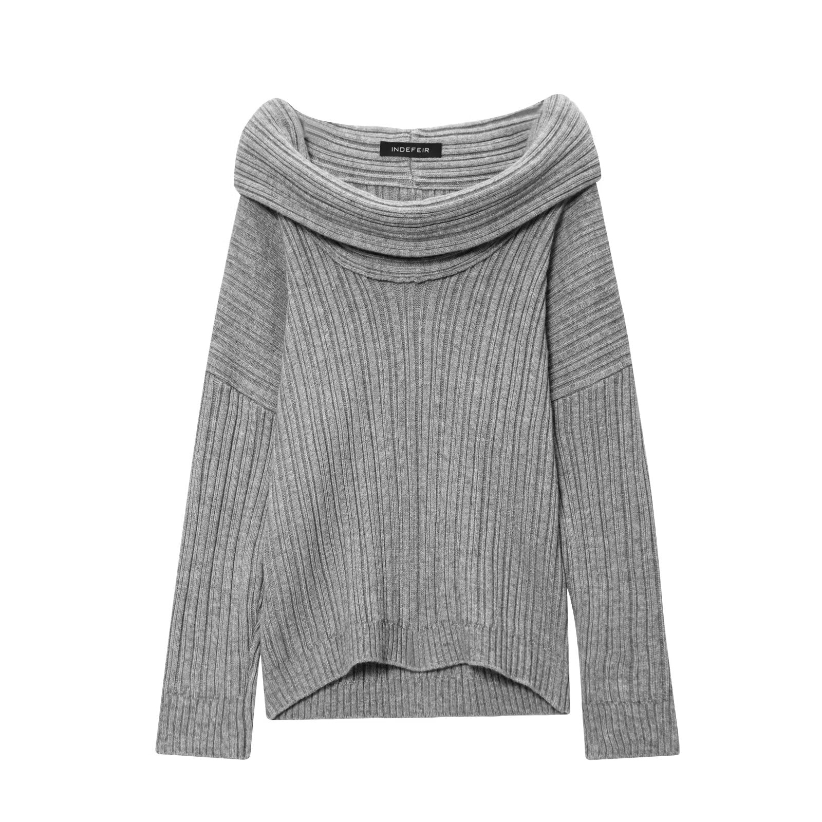 Trendiger lässiger All-Matching-Faulenzer-Pullover mit Carmen-Ausschnitt für Damen