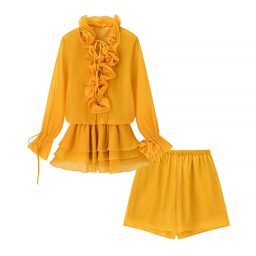 Ensemble jupe fleurie pour femme