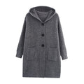 Damen Kleidung Kapuzen Lazy Dick Locker Gestrickt Taschen Cardigan Mantel Übermantel