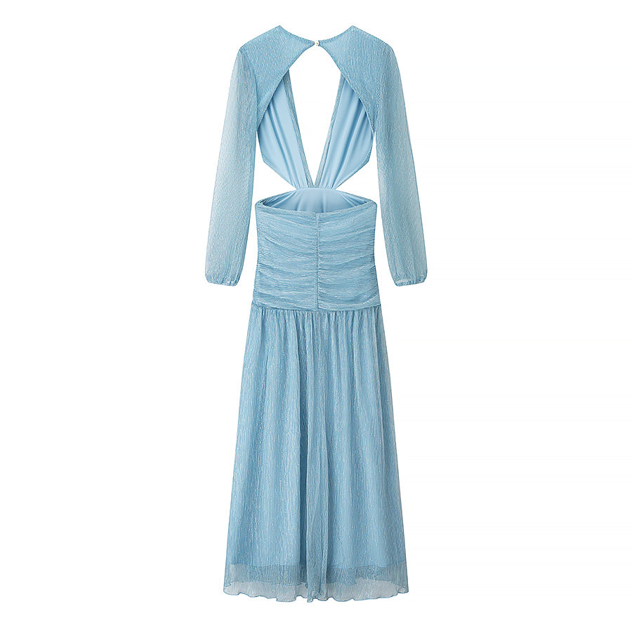 Strandurlaub Sexy Kleid Damen Sommer Cropped Outfit Einfarbiger Meeresflair Maxikleid