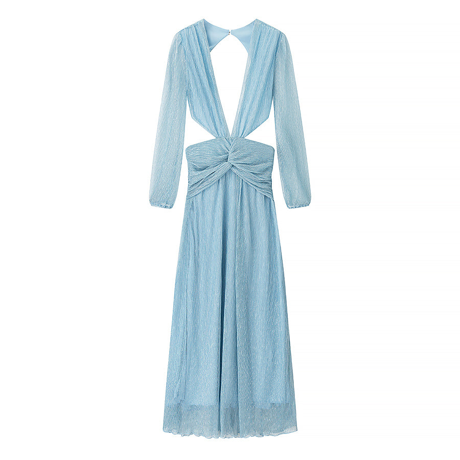 Strandurlaub Sexy Kleid Damen Sommer Cropped Outfit Einfarbiger Meeresflair Maxikleid