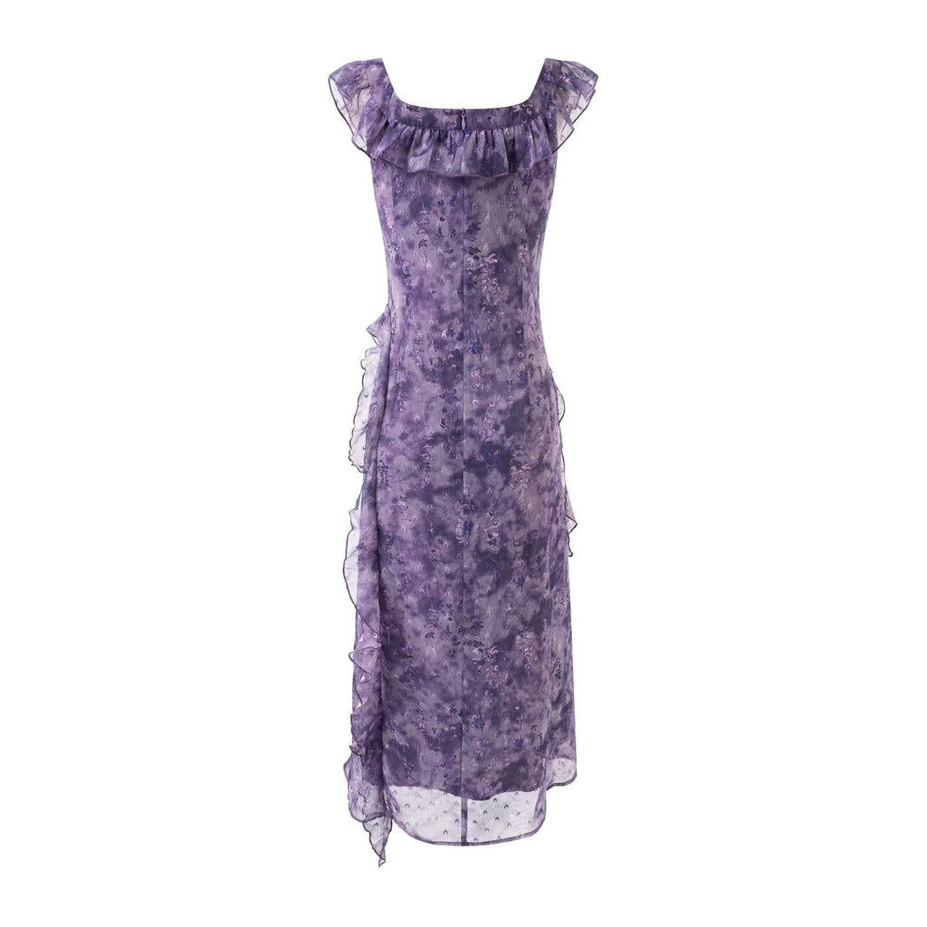 Robe d'été sexy à manches volantées en maille, cintrée, amincissante, idéale pour les vacances à la mer