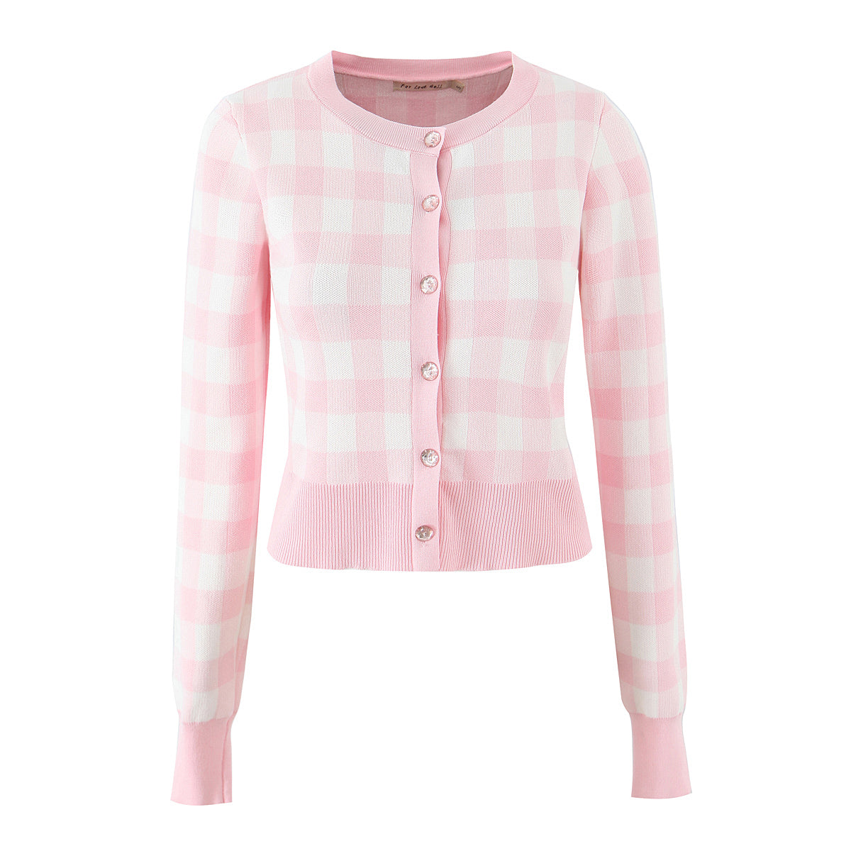 Französische Mädchen Milch Fufu Frisches Karo Kurze Strickjacke Pullover Mantel