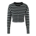 Haut pull rayé d'automne sexy, slim, amincissant, manteau cardigan boutonné pour femme