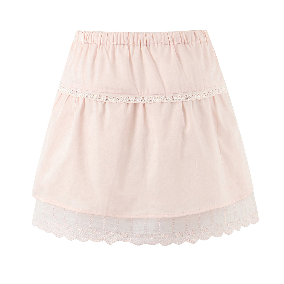 Damen Spitzen-Oberteil mit fliegenden Ärmeln, Nähten, hoher Taille und elastischem Rock-Set