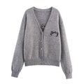 Pull jacquard ample décontracté pour femme avec nœud, idéal pour l'automne