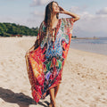 Robe Maxi de Plage Ample et Soyeuse à Séchage Rapide Imprimé Marbré pour Bikini et Maillot de Bain