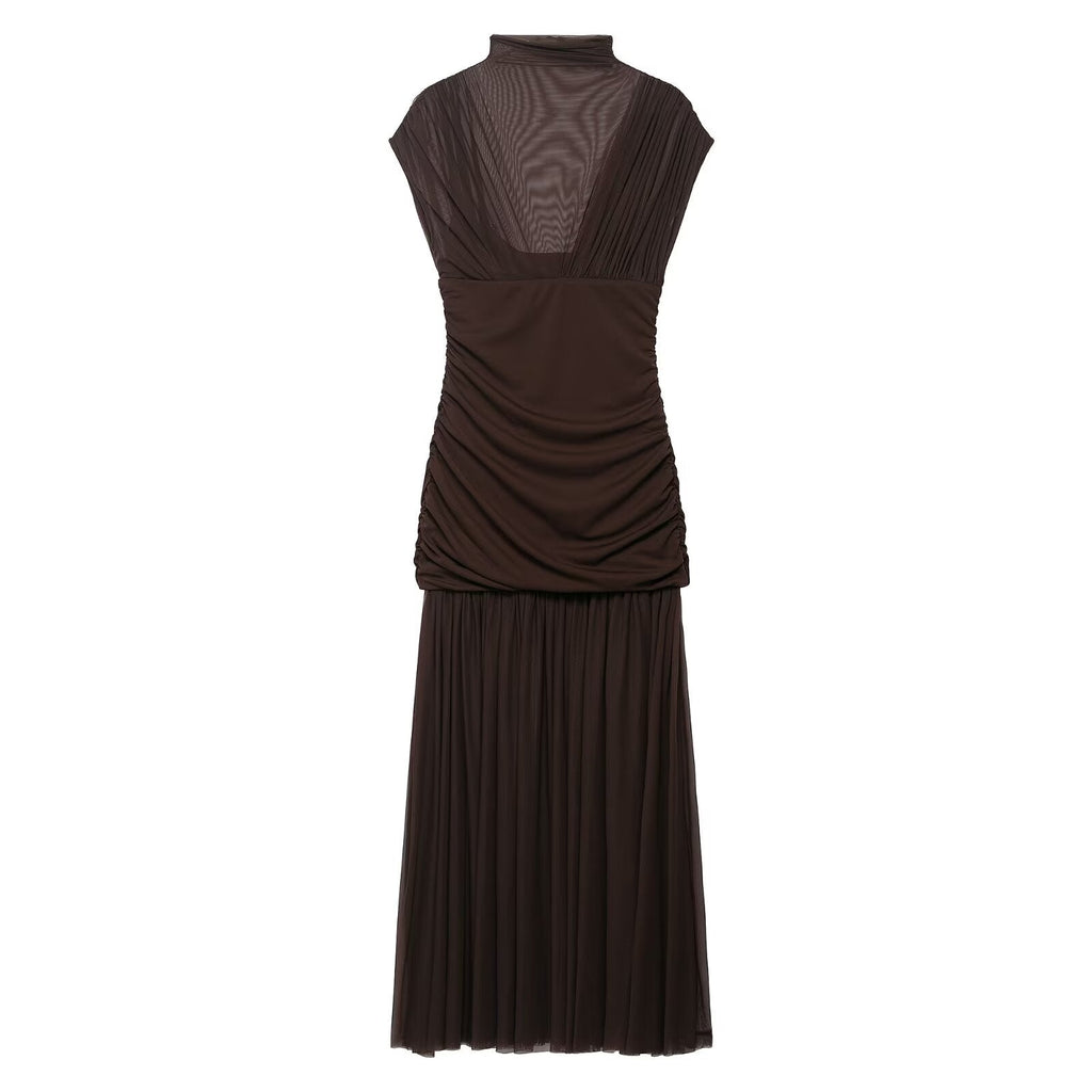 Sommerliches Blumenband Seidennetz Naht Kleid