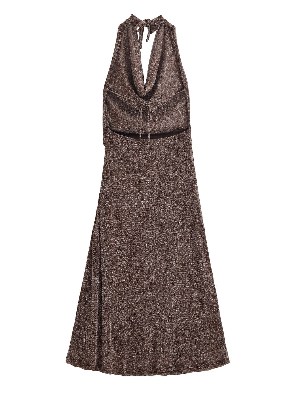 Damenbekleidung Herbst Rückenloses Metallic-Kleid