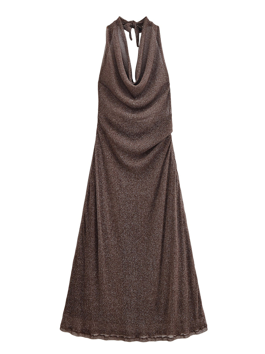 Damenbekleidung Herbst Rückenloses Metallic-Kleid