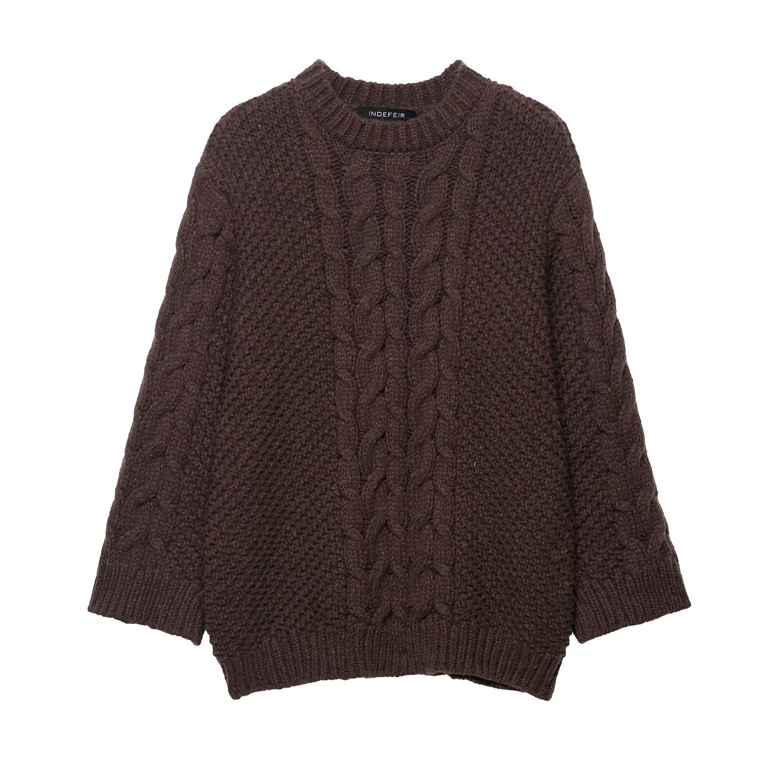 Pull à Grandes Manches Torsadées pour Femme