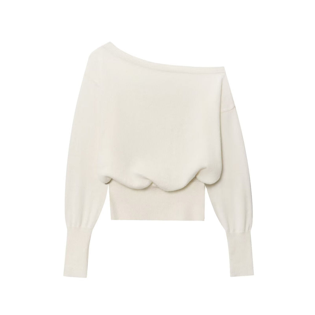 Pull à col bateau ample et élégant pour femme