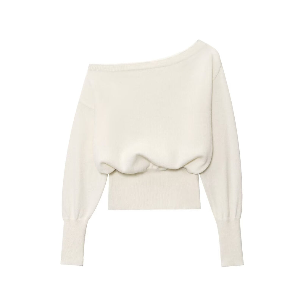 Pull à col bateau ample et élégant pour femme