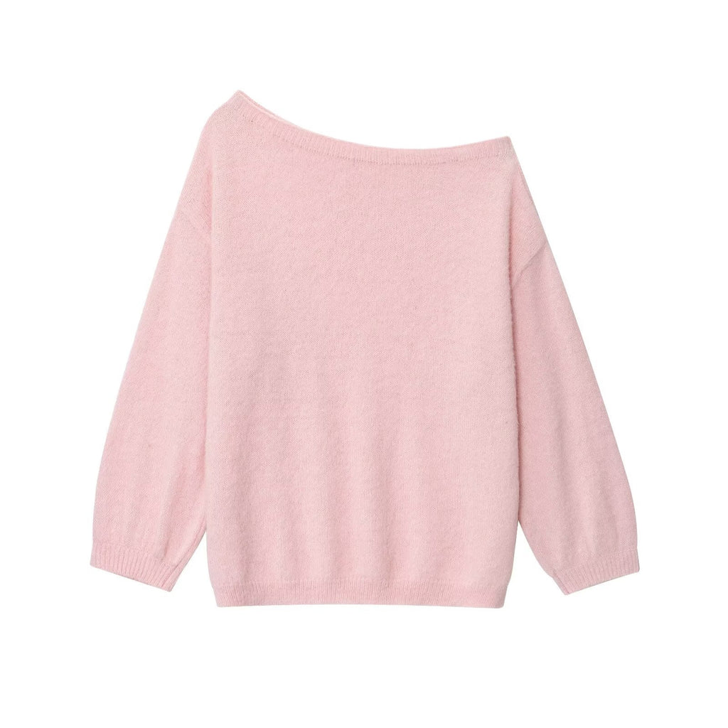 Damen sanfter lockerer Pullover mit langen Ärmeln