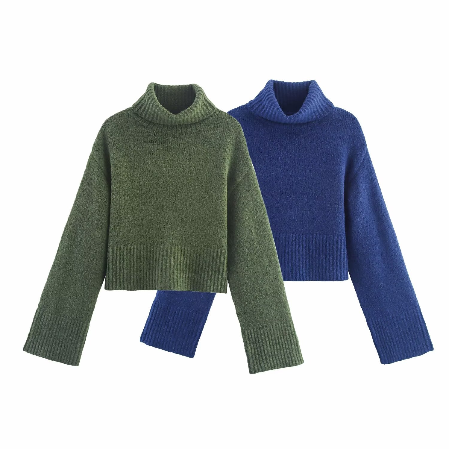 Vêtements femme pull d'hiver à manches longues col montant basique confortable et assorti