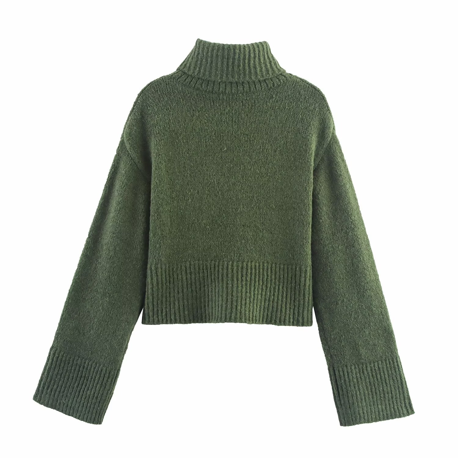 Vêtements femme pull d'hiver à manches longues col montant basique confortable et assorti