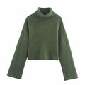 Vêtements femme pull d'hiver à manches longues col montant basique confortable et assorti