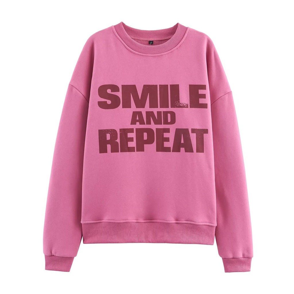 Damenbekleidung Herbst Winter Lässig All Match Rundhals Lose Bedruckte Sweatshirts