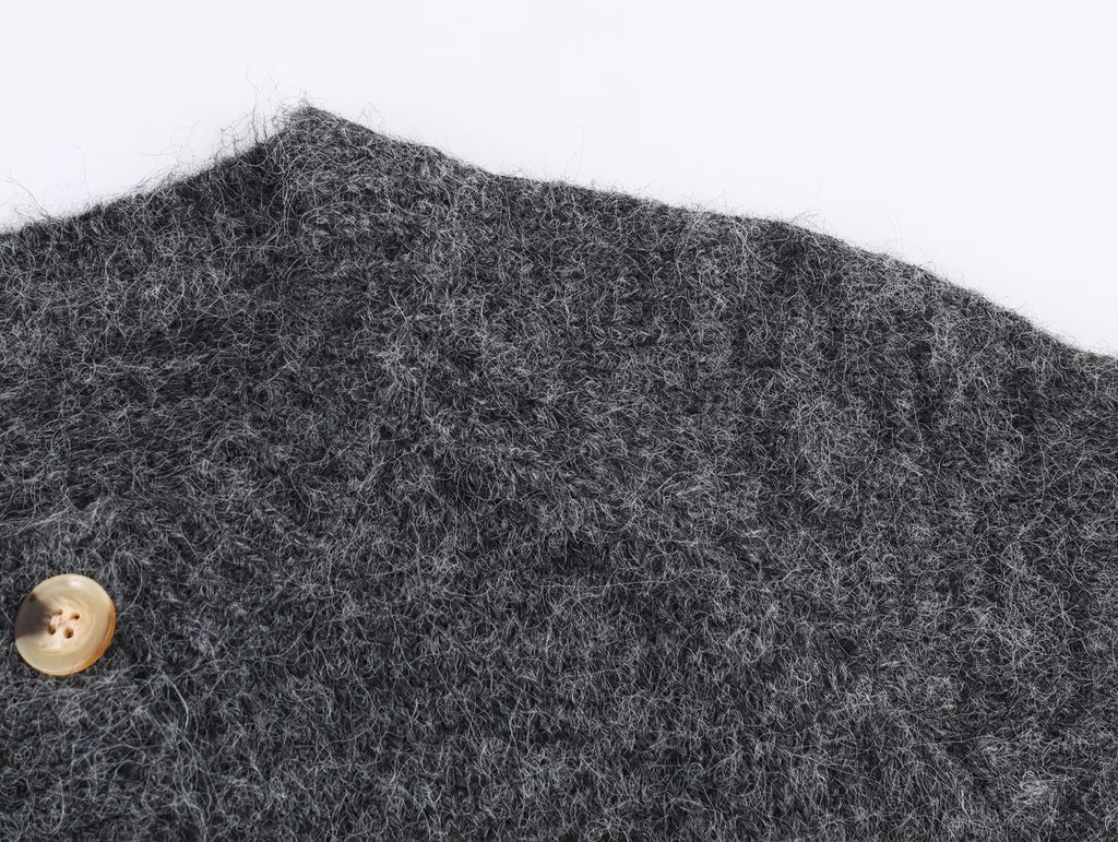 Cardigan à motif champignon mignon Bouton Cardigan tricoté Coupe ample Pull Niche Vêtement d'extérieur