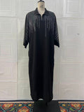 Robe ample imprimée à manches longues pour femme – Collection Automne