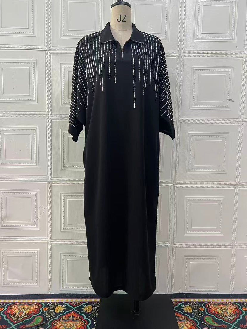Robe ample imprimée à manches longues pour femme – Collection Automne