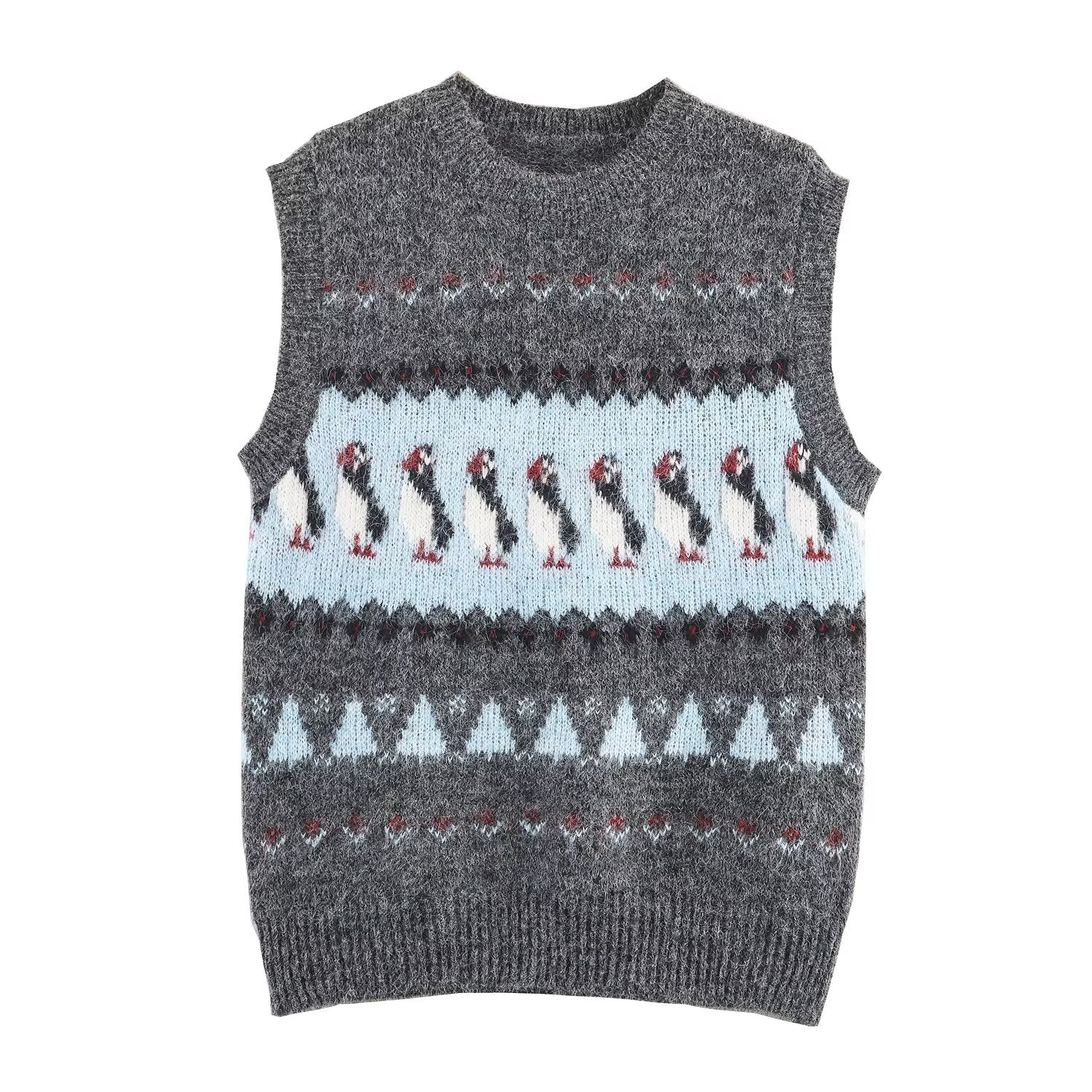 Damenbekleidung Herbst Koreanische Oberbekleidung Bandage Blumenmuster Rundhals Strickweste Top