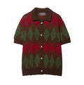 Polo en maille à motif losanges d'automne
