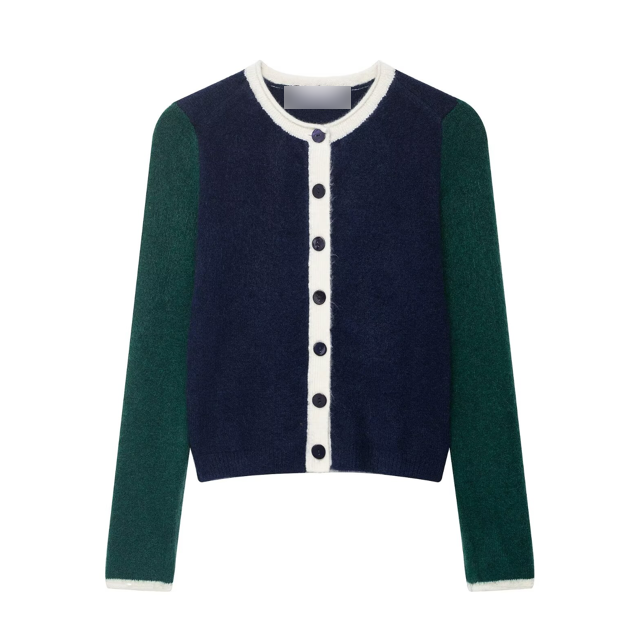 Mantel Lässig Locker Damen Herbst Kontrastfarben Strickwaren