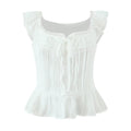 Atmosphere Lace Ärmelloses kleines Top Nischen-Schnürung Tailliert Eng Sexy Kurzes Sexy Hemd Weste