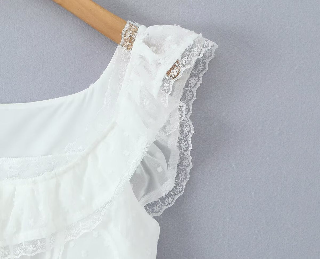 Atmosphere Lace Ärmelloses kleines Top Nischen-Schnürung Tailliert Eng Sexy Kurzes Sexy Hemd Weste
