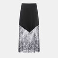 Vêtements Femme Hiver Sexy Jupe Longue Taille Haute en Dentelle Transparente