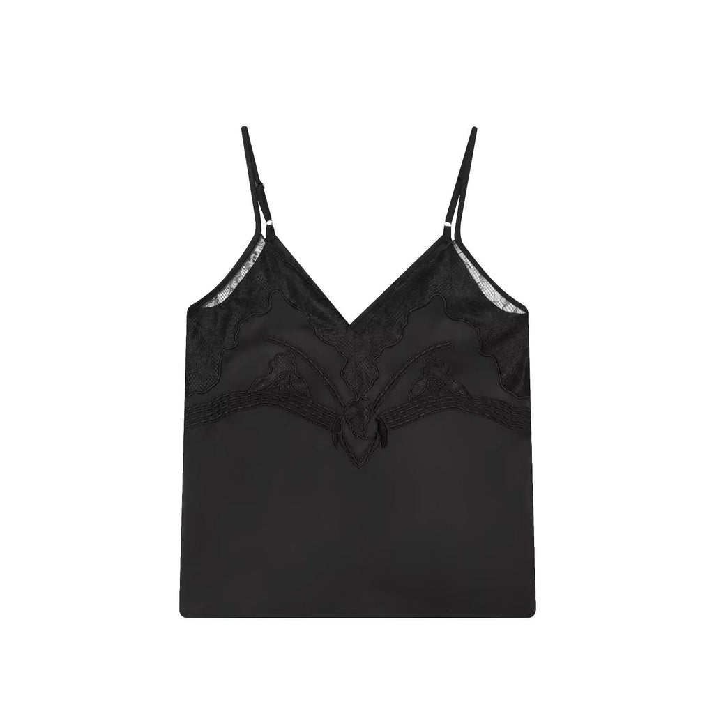 Vêtements pour femmes – Haut à bretelles en dentelle sexy pour le printemps