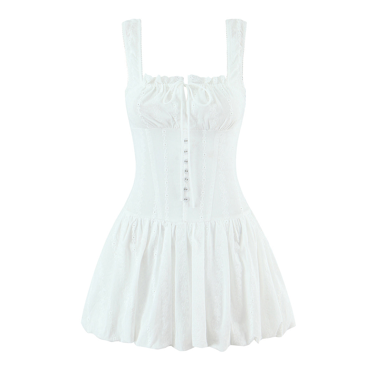 Robe courte en dentelle à fines bretelles, coupe ajustée, amincissante, sexy, style bourgeon pour femme