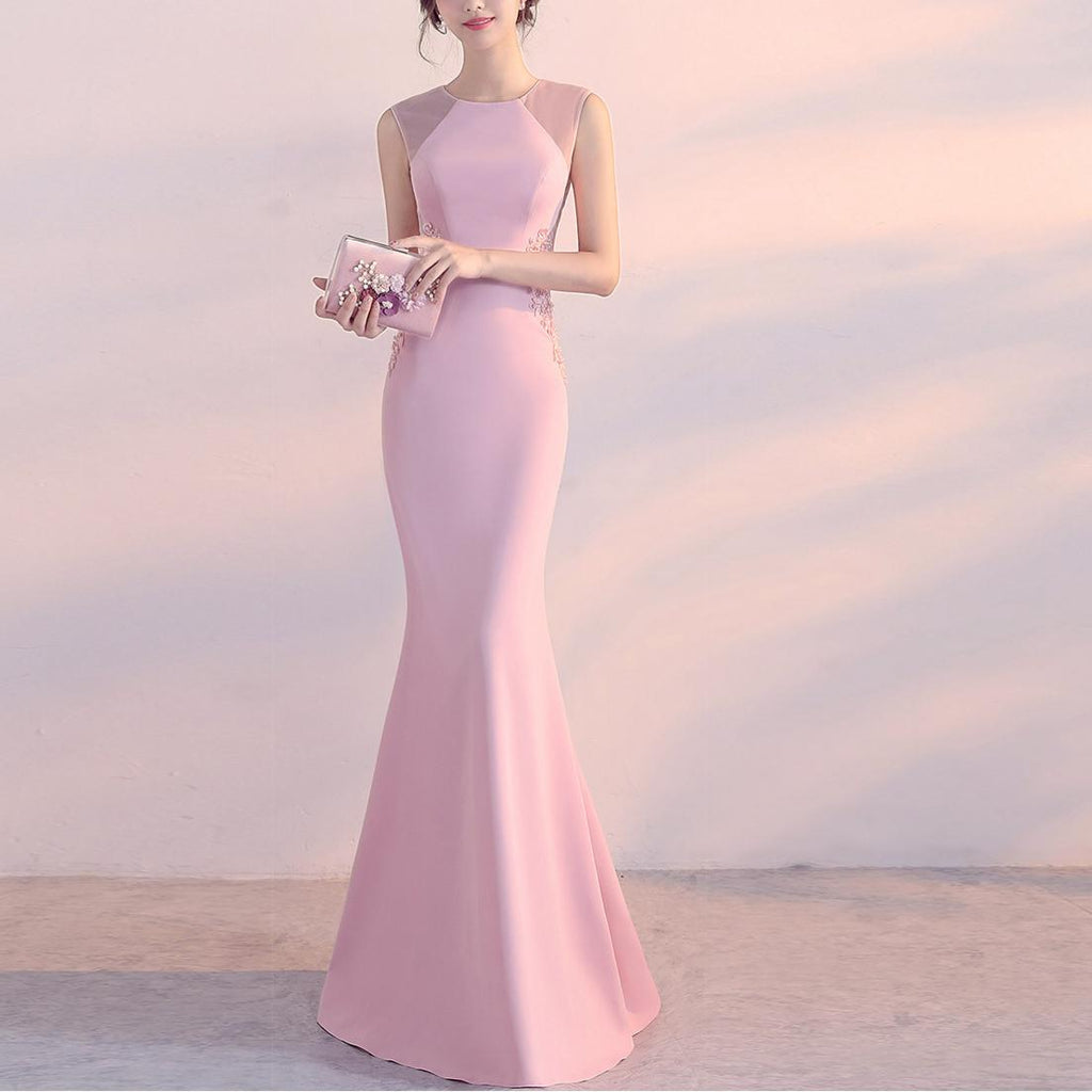 Robe de soirée Femme Cocktail Hôtesse Élégante Ajustée Cinq Couleurs Robe Longue de Fête