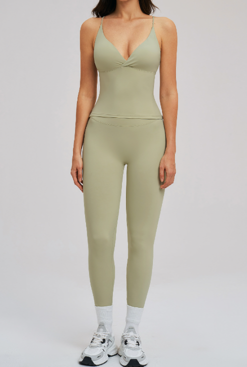 Ensemble deux pièces de sport brossé, décontracté, de course, pour l'extérieur, le yoga