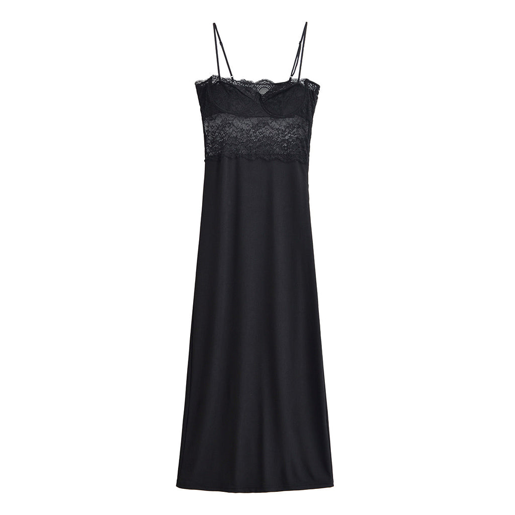 Robe Débardeur Sexy en Dentelle pour Femme Printemps