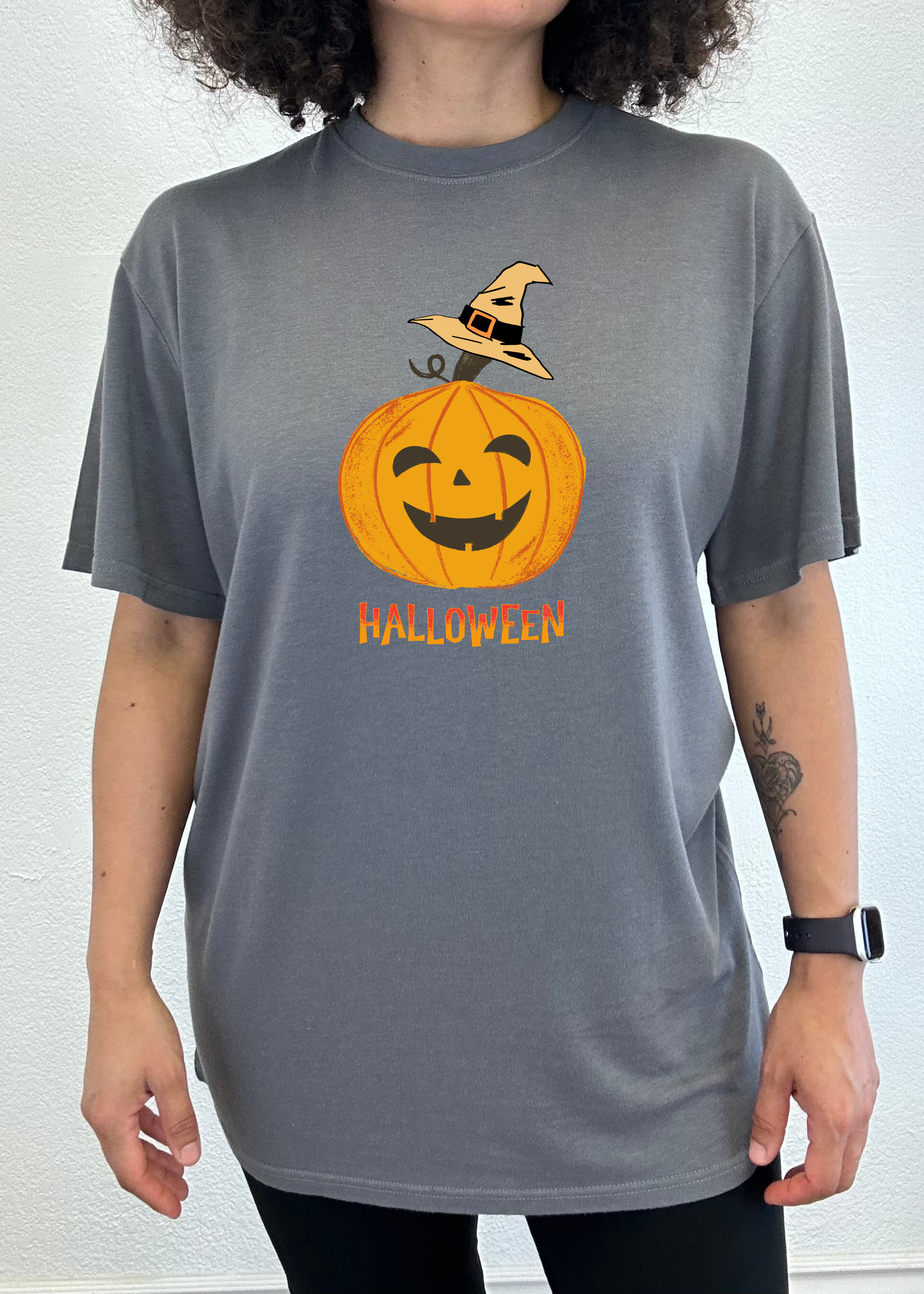 Halloween Pumpkin Unisex Bamboo Viscose/Organic Cotton Short Sleeve Graphic T-Shirt - The7Letter