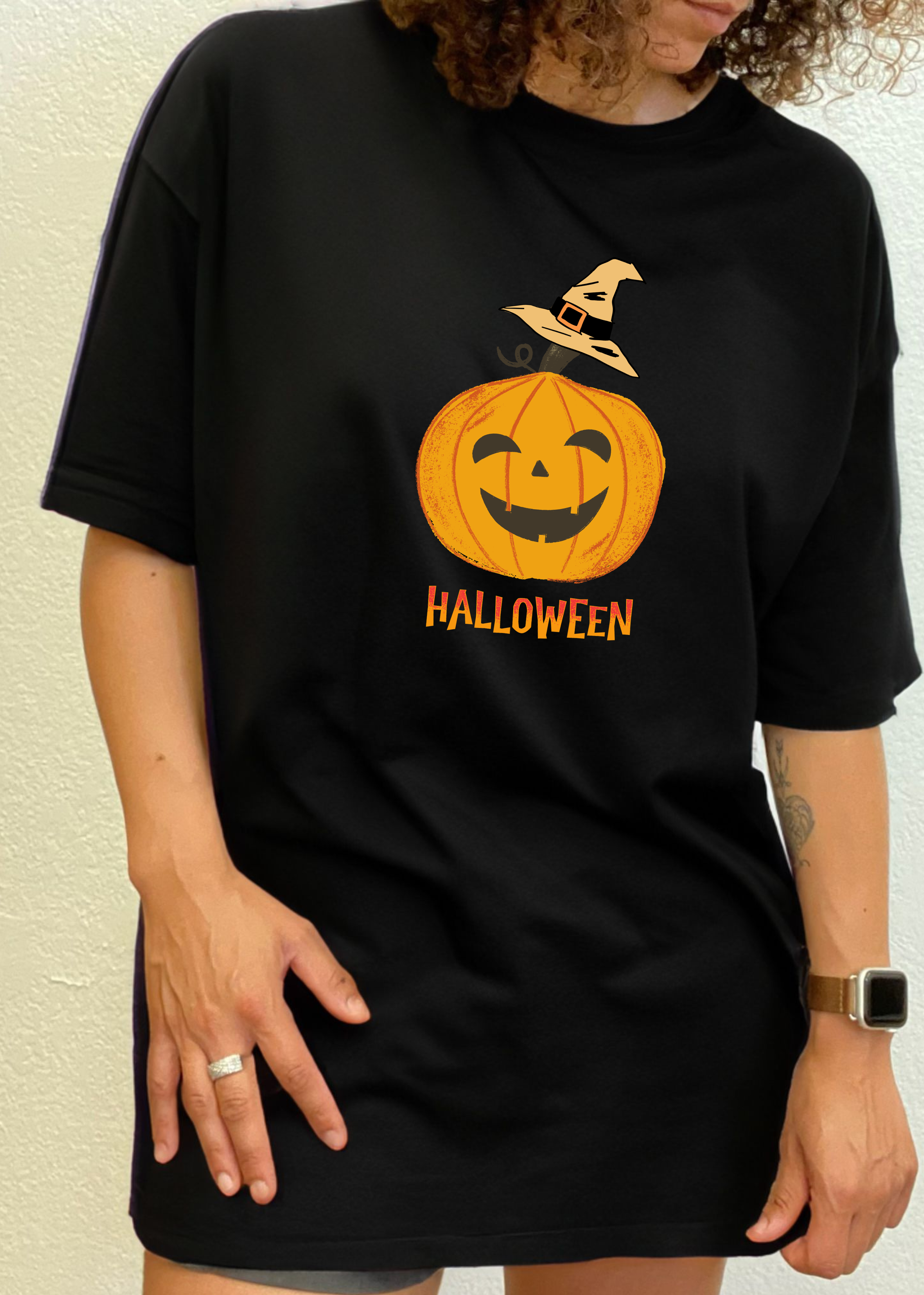Halloween Pumpkin Unisex Bamboo Viscose/Organic Cotton Short Sleeve Graphic T-Shirt - The7Letter