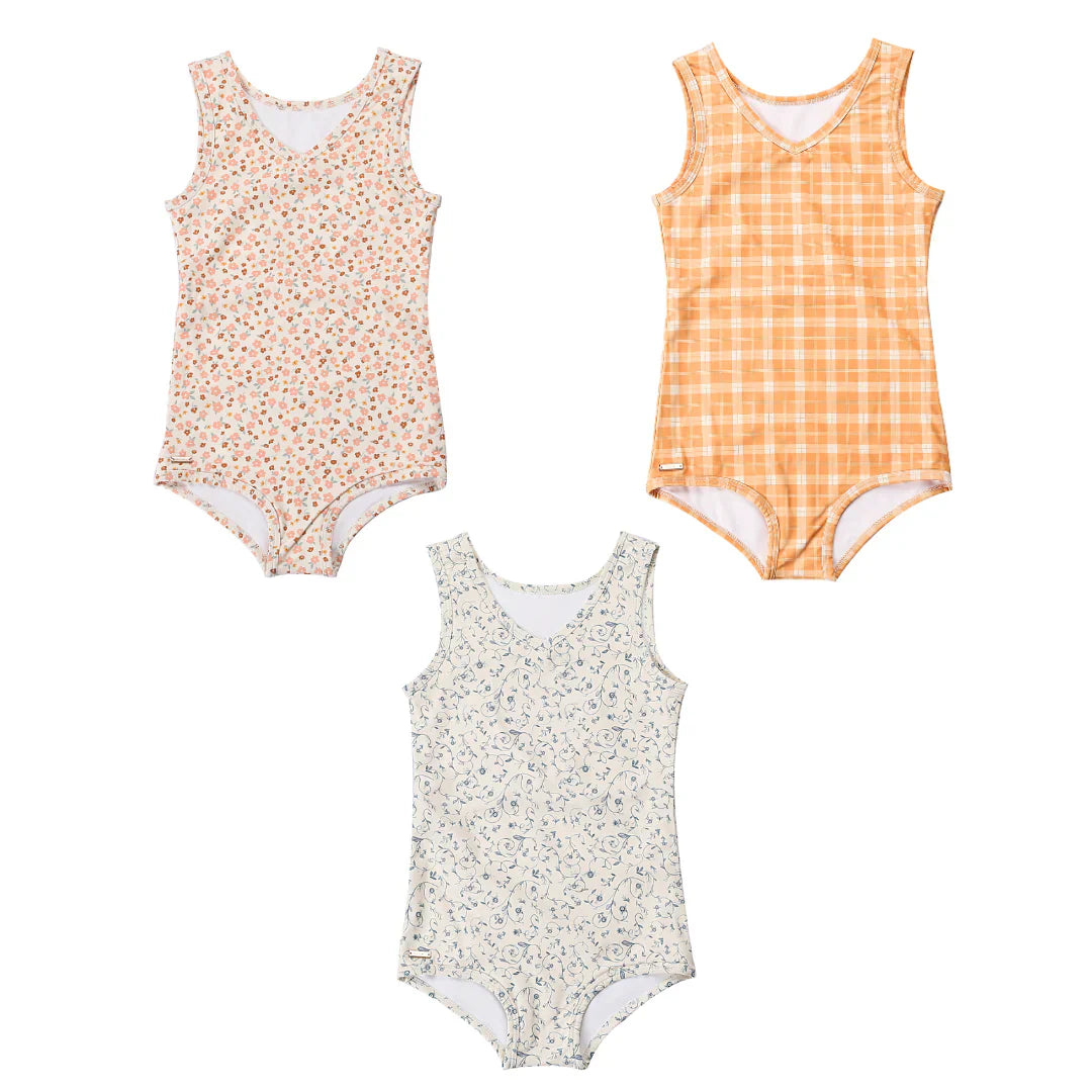 Sweetheart 1 Piece Swimsuit | UPF + Recycled - Sunset Meadow - The7Letter