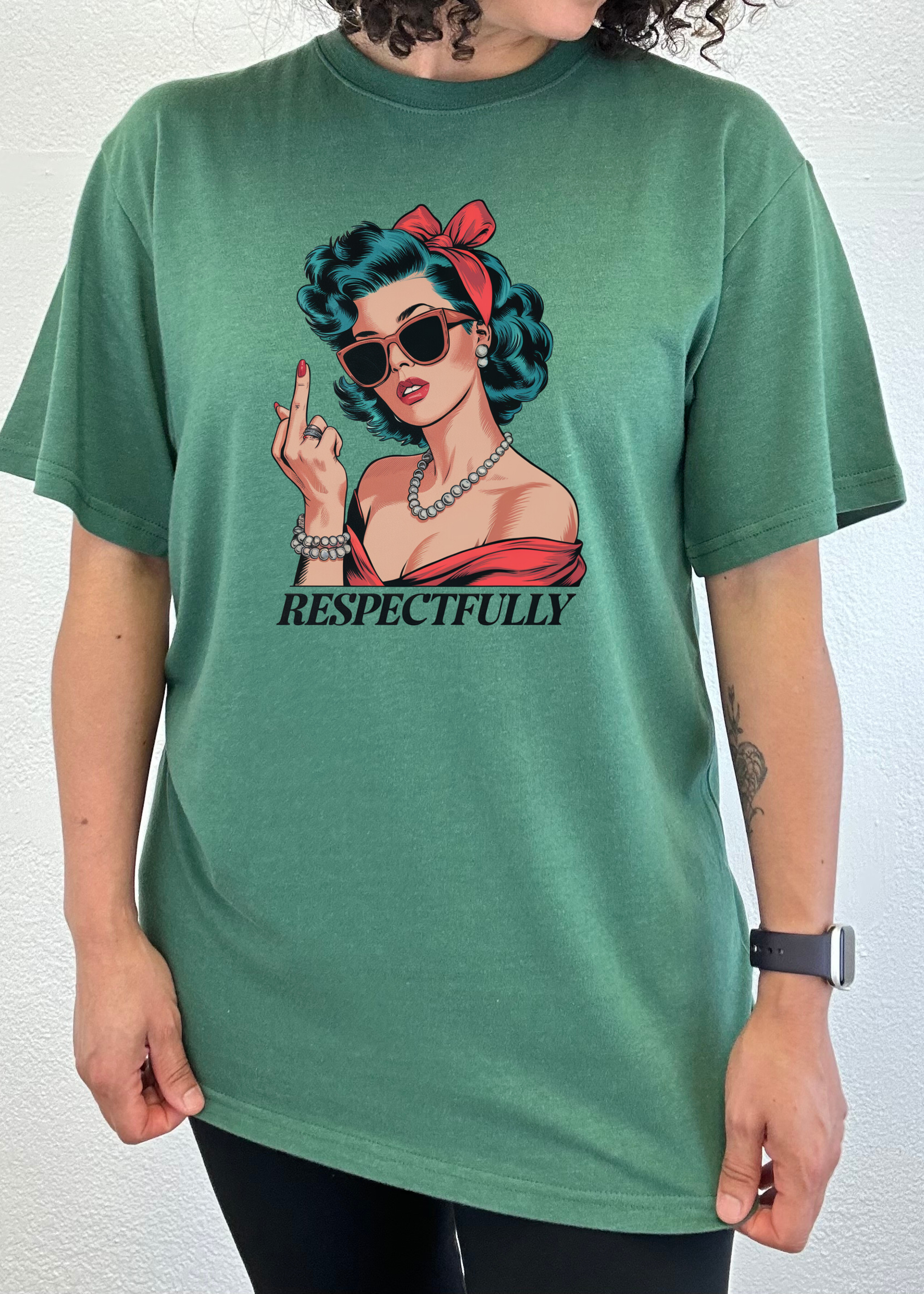 Respectfully Middle Finger Unisex Bamboo/Cotton Graphic T-Shirt - The7Letter