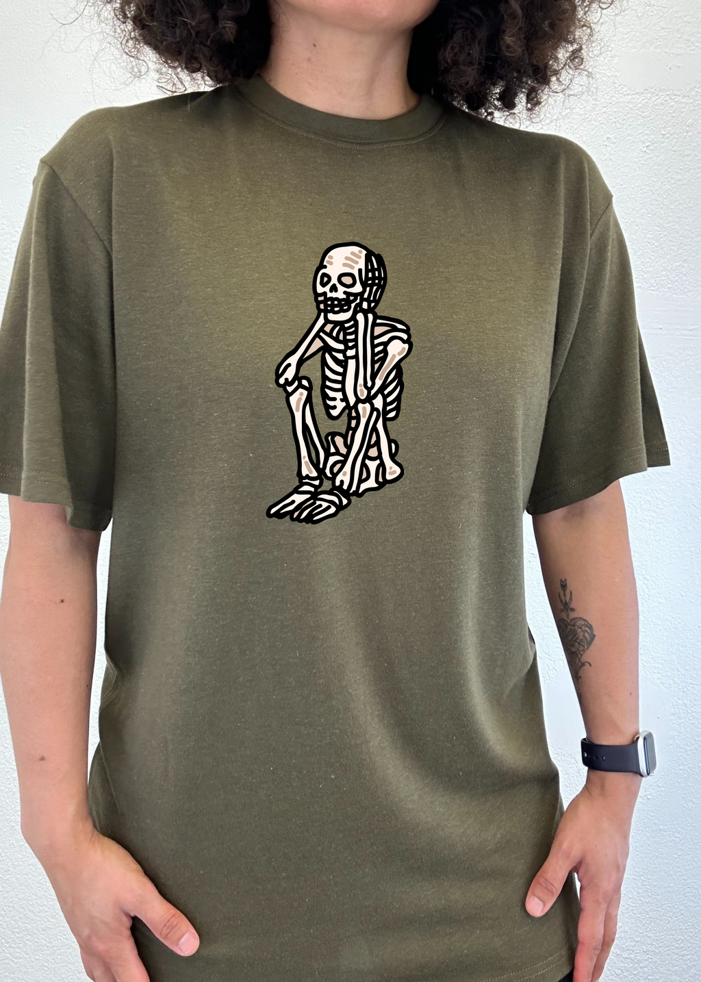 Sad Skeleton Halloween Unisex Bamboo Viscose/Organic Cotton Short Sleeve Graphic T-Shirt - The7Letter