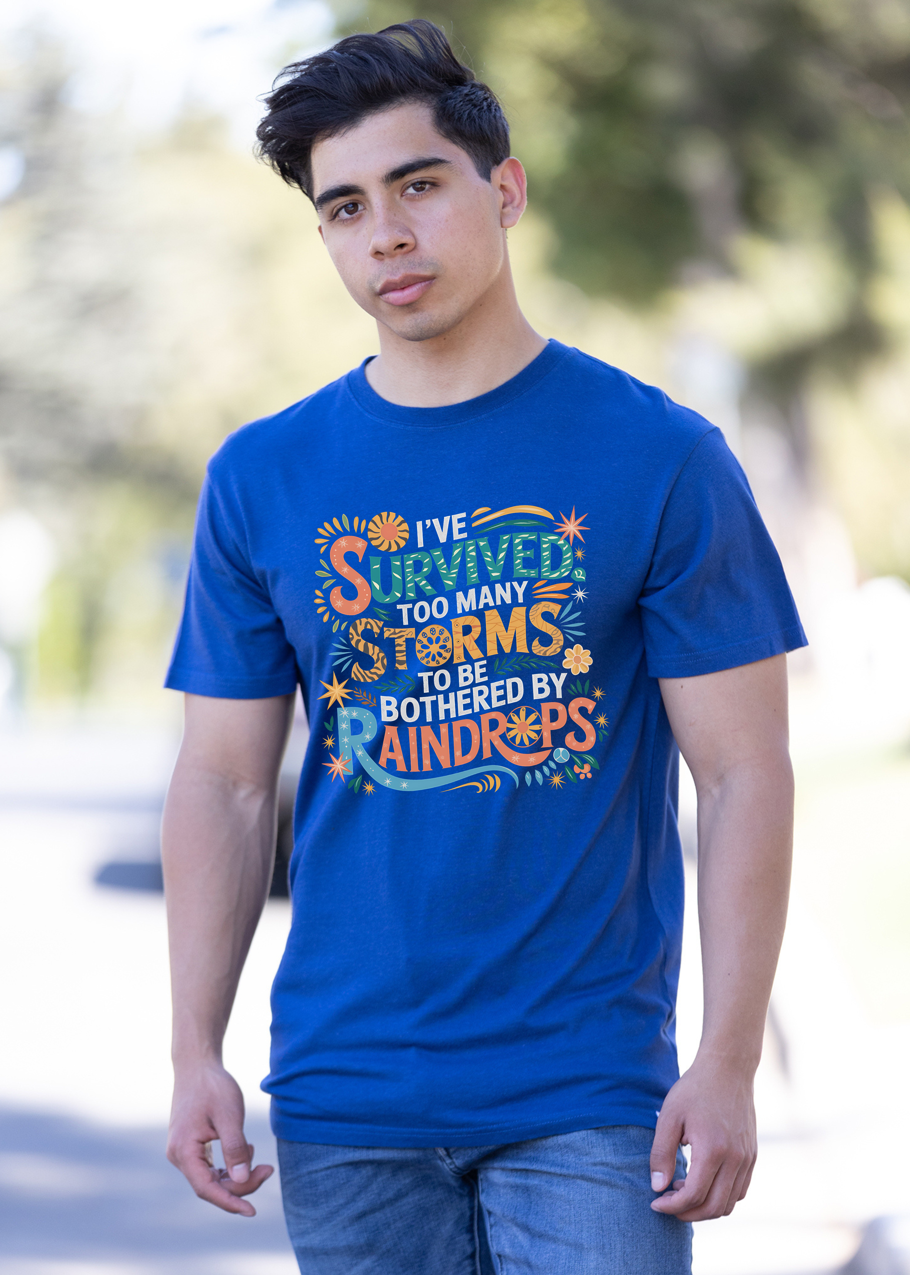 I've Survived Too Many Storms to Be Both Unisex Bamboo/Cotton Graphic T-Shirt - The7Letter