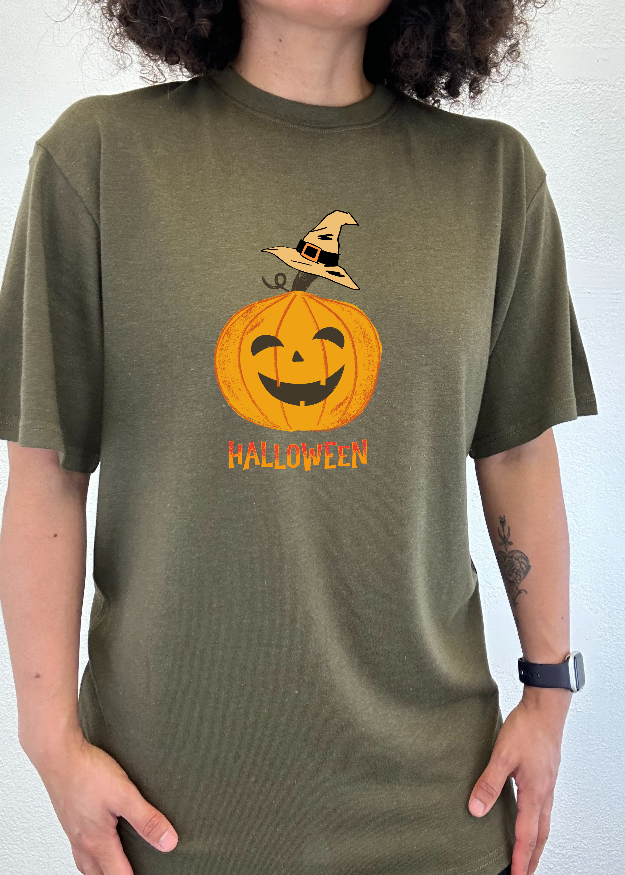 Halloween Pumpkin Unisex Bamboo Viscose/Organic Cotton Short Sleeve Graphic T-Shirt - The7Letter