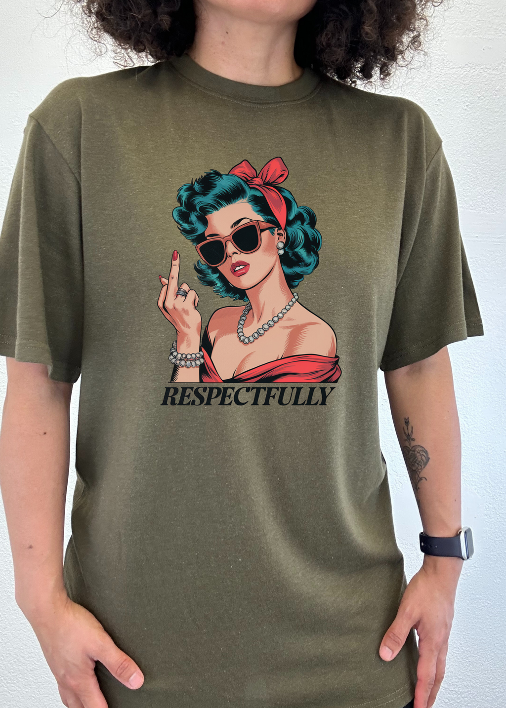 Respectfully Middle Finger Unisex Bamboo/Cotton Graphic T-Shirt - The7Letter