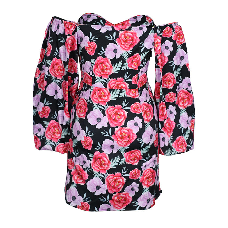 Robe Imprimée Sexy Col Carré Femme Nouvelle Collection Printemps Été