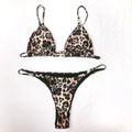 Badeanzug Sexy Leopardenmuster Zweiteiliger Badeanzug Damen Bikini