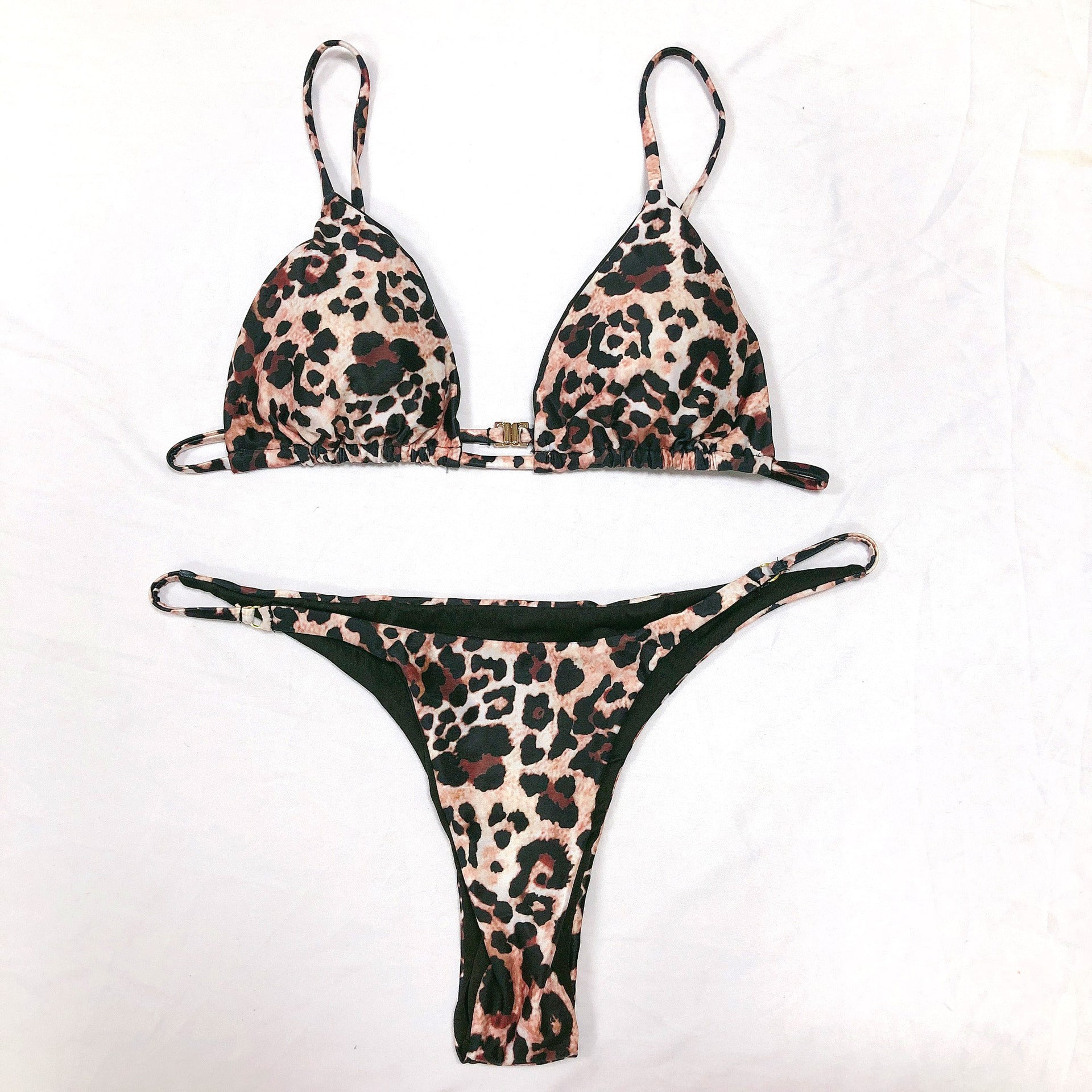 Badeanzug Sexy Leopardenmuster Zweiteiliger Badeanzug Damen Bikini