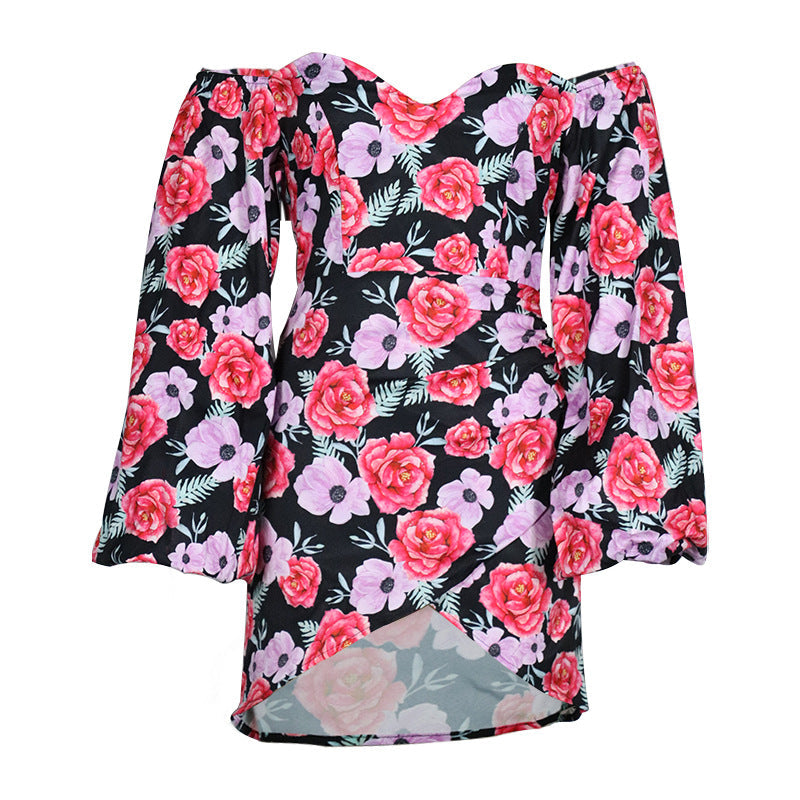 Robe Imprimée Sexy Col Carré Femme Nouvelle Collection Printemps Été