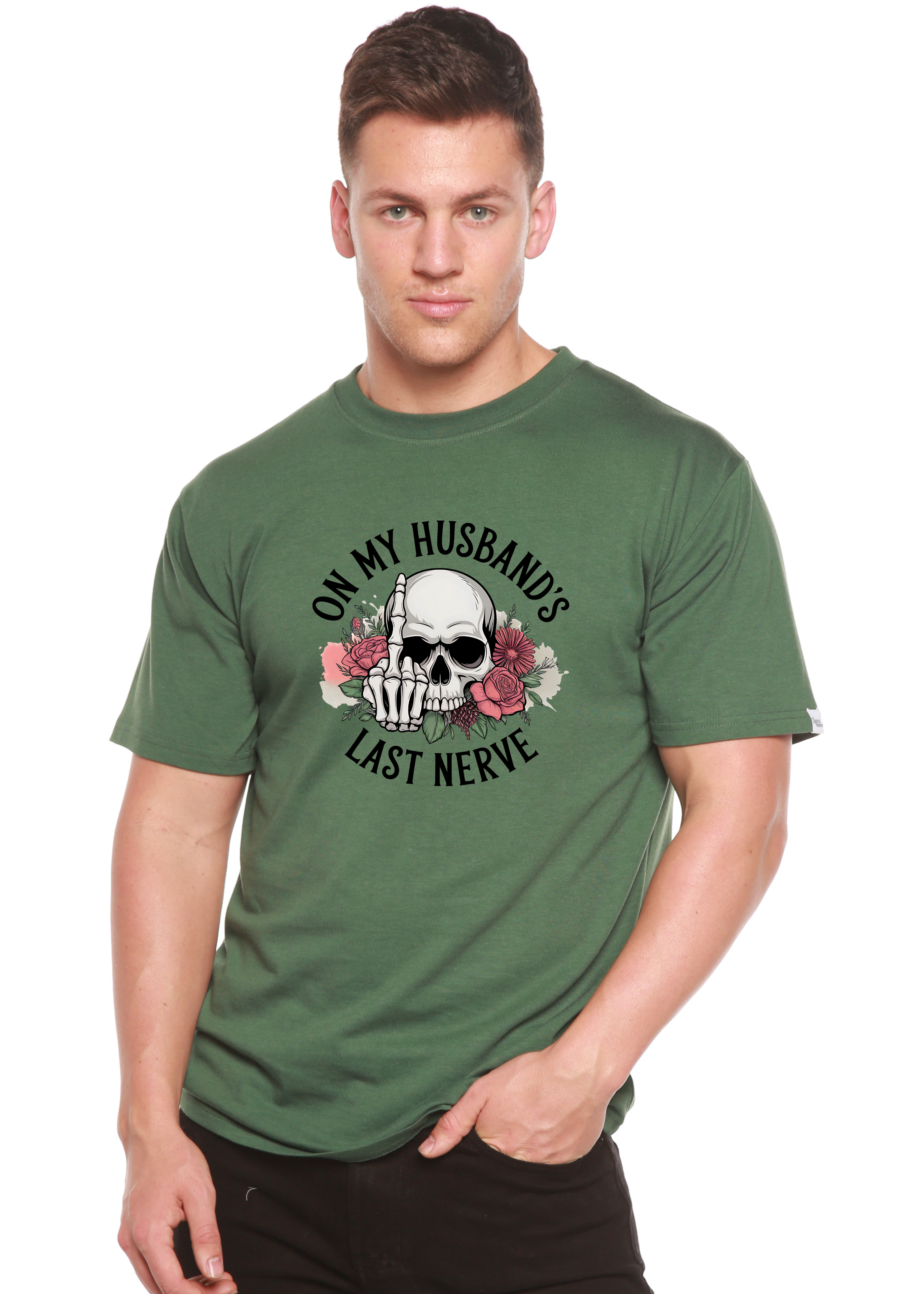 On My Husbands Last Nerve Sublimation Unisex Bamboo/Cotton Graphic T-Shirt - The7Letter